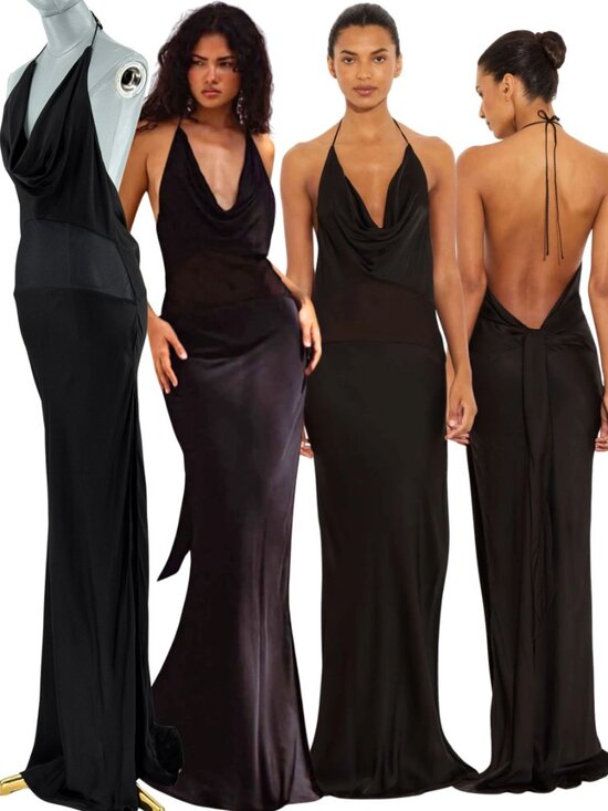 Rat & Boa Dresses & Skirts - 🆕 RAT & BOA 🧿 NWOT Orchid Cowl Neck Maxi Dress, Black w Sheer Panel - Sz XS